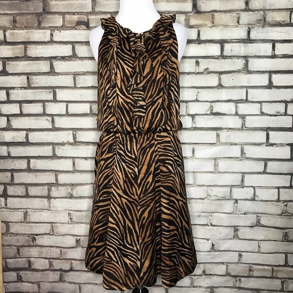 black and white tiger print dress